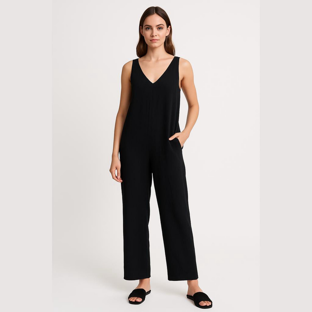 MERNA MAITA Jumpsuit IN BLACK Handmade Overall Women Size Extra Small xs